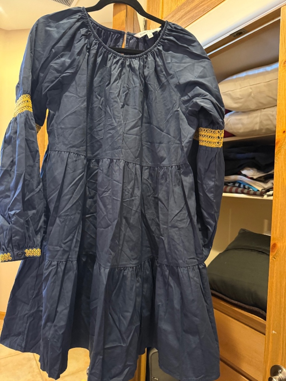 Elizabeth and James L blue dress